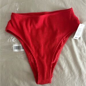 Aerie Swim High Cut Cheeky Crinkle Swim Bottom -- NWT, size MED